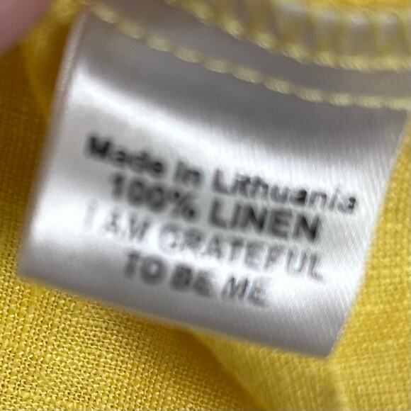 Flax top medium linen pullover yellow tunic NWT office lagenlook - Picture 11 of 14